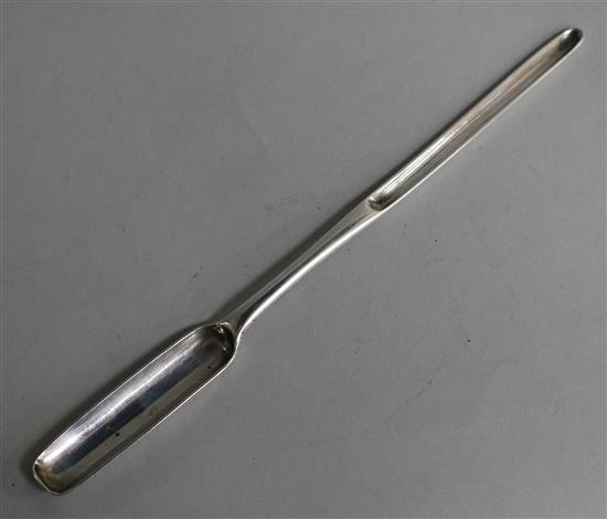A George II silver marrow scoop, maker BC?, London, 1732, 22.5cm.